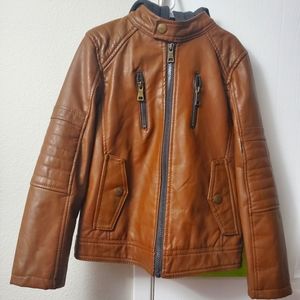 Boys faux leather moto jacket